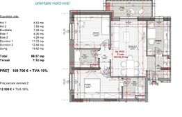 Apartament 3 camere, 67 mp, terasa, zona Iulius Mall