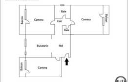 3 camere de vanzare, decomandat, 64 mp utili, 3 balcoane, zona Kaufland, boxa