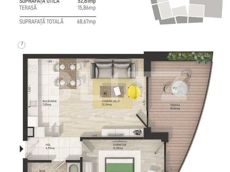 Apartament de vânzare 2 camere Central - 100945AV | BLITZ Cluj-Napoca | Poza1