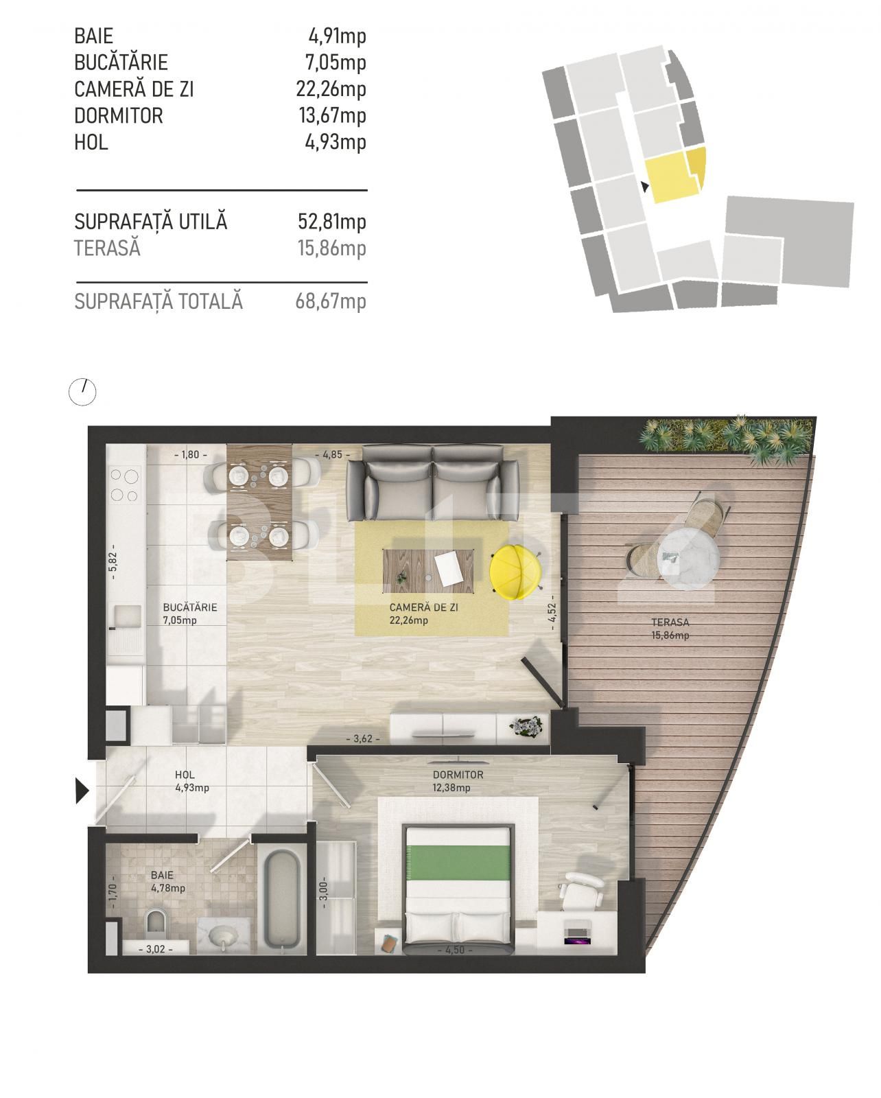 Apartament de vânzare 2 camere Central - 100945AV | BLITZ Cluj-Napoca | Poza1