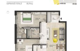 Apartament 3 camere, 75 mp, terasa, zona Centrala