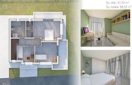 Casa individuala 110mp utili, teren 300mp in ansamblu privat, zona Terra