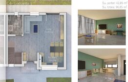 Casa individuala 110mp utili, teren 300mp in ansamblu privat, zona Terra