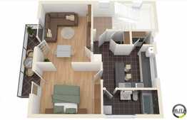 2 camere, decomandat, semifinisat, 56 mp, imobil nou, 1 parcare, zona linistita!