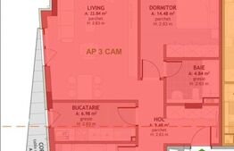 Apartament 3 camere decomandate, balcon, 75 mp, etaj 1/3, cartier Borhanci 