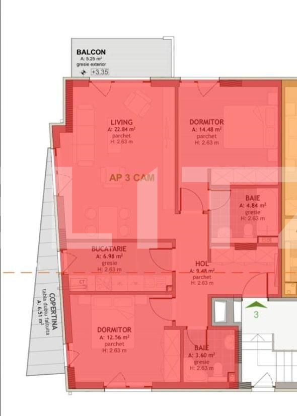 Apartament de vânzare 3 camere Borhanci - 101495AV | BLITZ Cluj-Napoca | Poza1