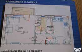 Apartament cu 1 camera, 37 mp utili, in zona strazii Stejarului