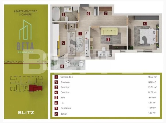 Apartament de vânzare 3 camere Iris - 101715AV | BLITZ Cluj-Napoca | Poza4