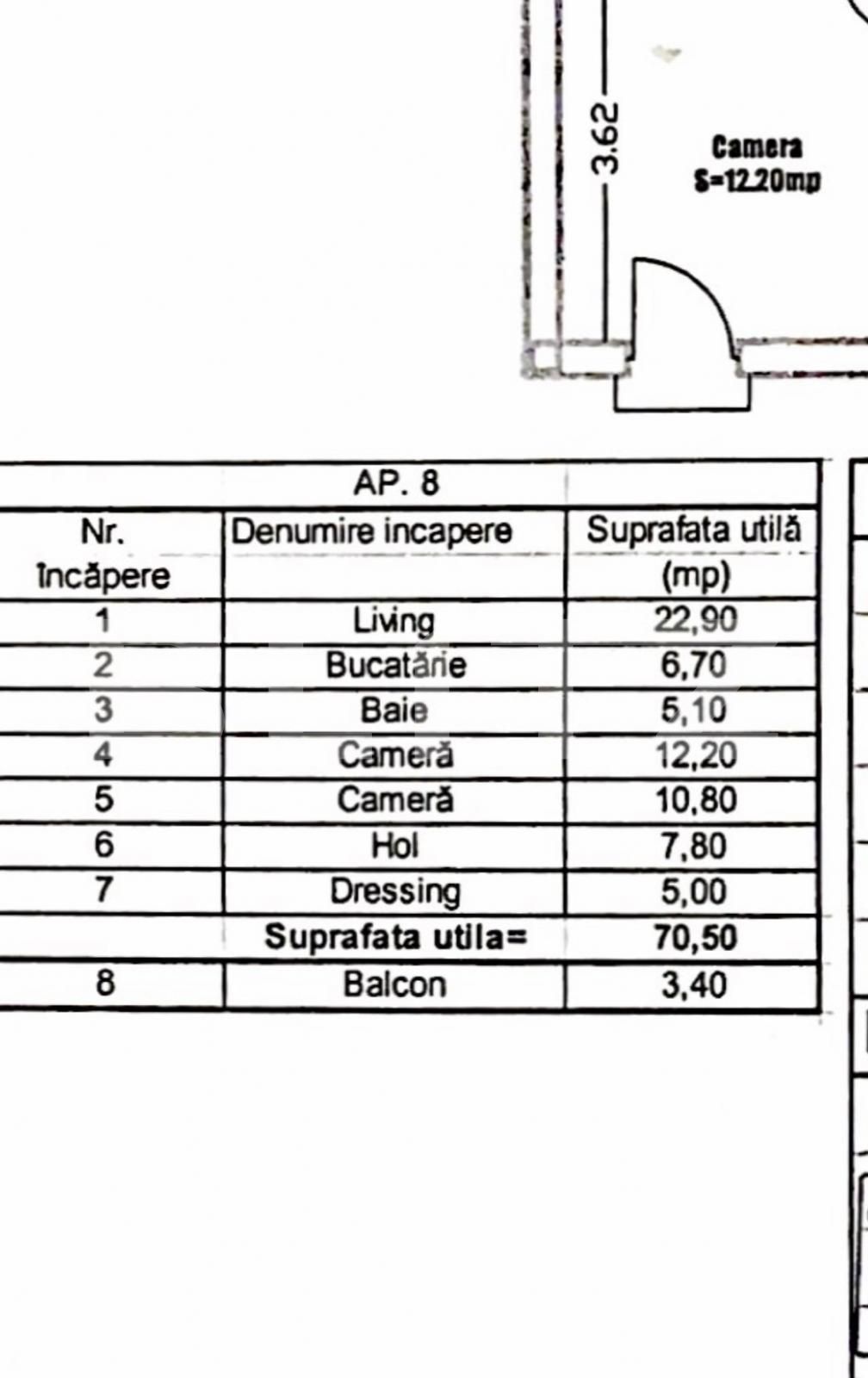Apartament de 3 camere, 70.50 mp, zona de case, Andrei Muresanu