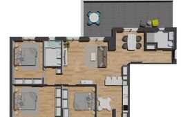 Apartament 4 camere, terasa generoasa, etaj intermediar, zona Vivo Mall