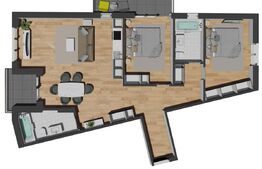 Apartament 3 camere, 88 mp, balcon, etaj intermediar, zona Vivo Mall