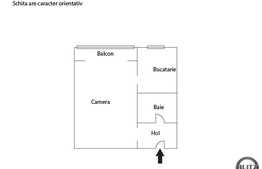 Apartament 1 camera, semidecomandata, 24 mp utili, zona strazii Rasaritului