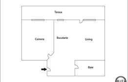 Vanzare 2 camere plus TERASA de 60 mp, complet mobilat si utilat,