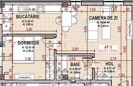 Apartament 2 camere semifinisat, 51 mp utili, zona Somesului