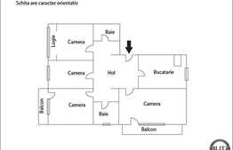 Apartament de vanzare, 4 camere, etaj intermediar, zona strazii Bucuresti!