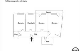 Vanzare 3 camere, decomandat, 61 mp, etaj intermediar, zona strazii Bucuresti!