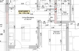 Apartament cu 2 camere, 34 mp, balcon, parcare inclusa,zona Dumitru Mocanu