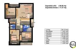 Apartament cu 4 camere de vanzare, semifinisat, zona buna