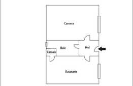 Apartament 1 camera, Central, cu o curte 33 mp si spatiu depozitare subsol