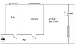 Apartament in zona Polus, 1 camera, 37 mp plus terasa si parcare