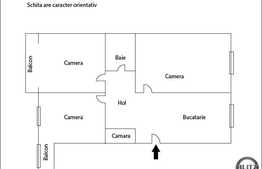 Apartament 3 camere, decomandat, 69,3 mp, mobilat, zona strazii Luceafarului!