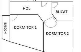 Apartament cu 2 camere, decomandat, 55 mp utili, parcare, zona strazii Lunii