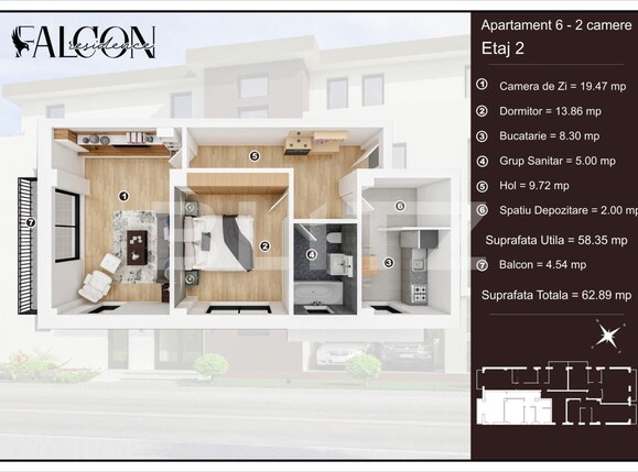 Apartament de vânzare 2 camere Tractorul - 106415AV | BLITZ Brașov | Poza1