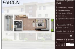 Garsoniera decomandata in ansamblu nou rezidential, SU 41,58 mp etaj 2 din 3, cartier Tractoru