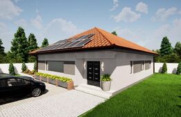 Casa eco cu panouri fotovoltaice, 4 camere, plan parter, 120mp utili, Harman