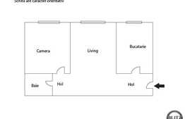 Vanzare 2 camere, 36 mp, etaj intermediar, 1 parcare, zona strazii Clabucet!