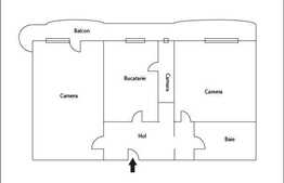 Vanzare apartament cu 2 camere, Orientare Estica, zona Billa