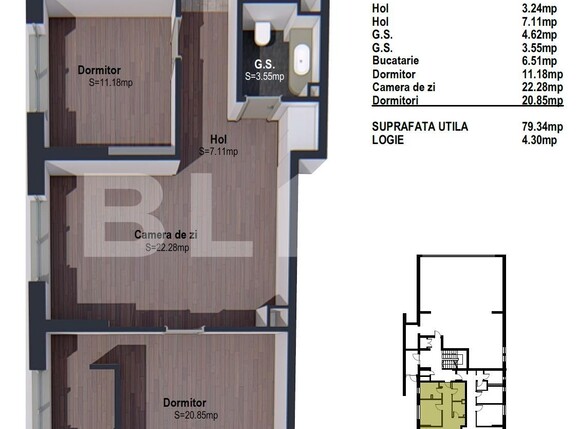 Apartament de vânzare 3 camere Iris - 108704AV | BLITZ Cluj-Napoca | Poza1