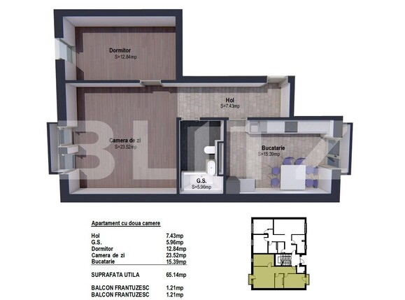 Apartament de vânzare 2 camere Iris - 108706AV | BLITZ Cluj-Napoca | Poza1