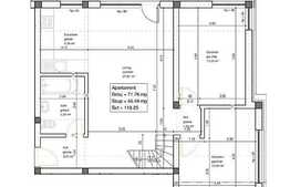 Apartament cu scara interioara, 118.25 mp, semifinisat, zona linistita! Parcare!