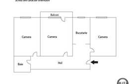 Apartament 3 camere, 60 mp utili, decomandat, boxa la subsol, zona strazii Gruia