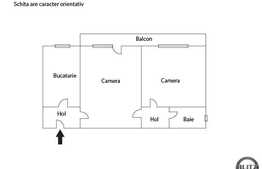 Vanzare 2 camere, 44 mp utili, balcon, etaj intermediar, zona strazii Baisoara!