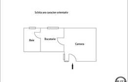 Apartament 1 camera, 25 mp utili, curte comuna, zona Farmec