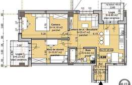 Vanzare apartament 3 camere, 57,44 mp, 2 logii, zona Calea Baciului