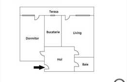 Vanzare 2 camere, 55.96 mp utili, semifinisat, terasa 15.32 mp, garaj optional