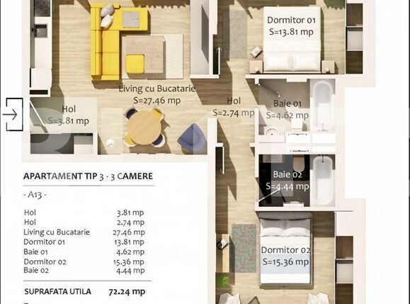 Apartament de vânzare 3 camere Semicentral - 110314AV | BLITZ Cluj-Napoca | Poza2
