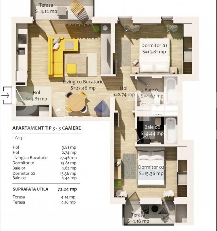 Apartament de vânzare 3 camere Semicentral - 110314AV | BLITZ Cluj-Napoca | Poza2