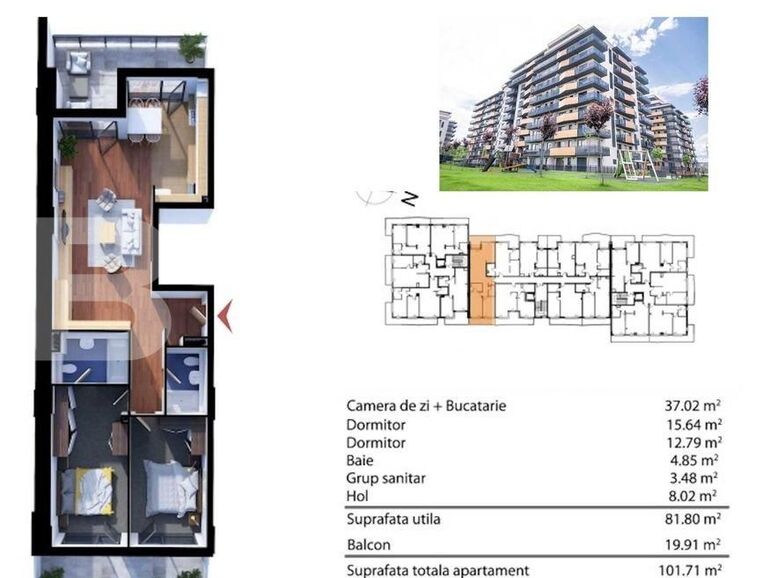 Noul tau acasa! Apartament de 3 camere in Grand Park Residence!  | Poza1