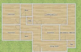 Apartament structură deosebită, zonă liniștită, decomandat, 4 camere, etaj 2/6, cartier Noua