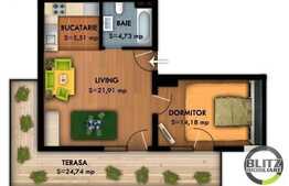 Mansarda cu 2 camere, terasa de 24 mp utili, loc de parcare in garaj subteran