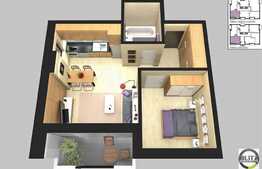 Apartament 2 camere la cateva minute de REAL, FINISAT,37.85 mp, etaj intermediar