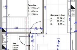 Apartament 2 camere, 47 mp, semifinisat, parcare, zona Terra