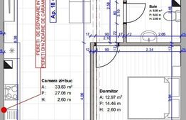 Apartament 2 camera, 54 mp, semifinisat, parcare, zona Terra