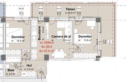 Apartament cu 3 camere situat in zona VIVO, cu CF 