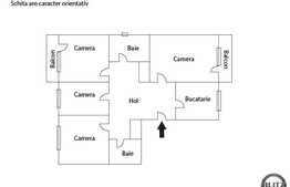 Apartament 4 camere, 96 mp, decomandat, 2 balcoane, zona Billa