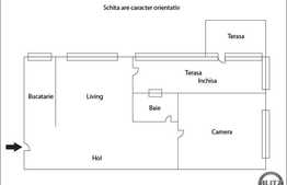 Apartament 2 camere, 62 mp, parcare, terasa, zona semicentrala